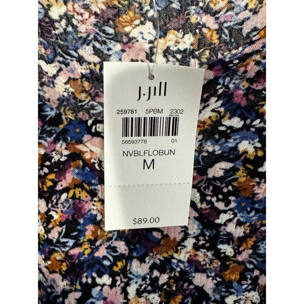 NWT J.Jill Multicolor Women’s Peasant Floral Top 3/4 Bell Sleeves Size M Boho - Picture 8 of 10